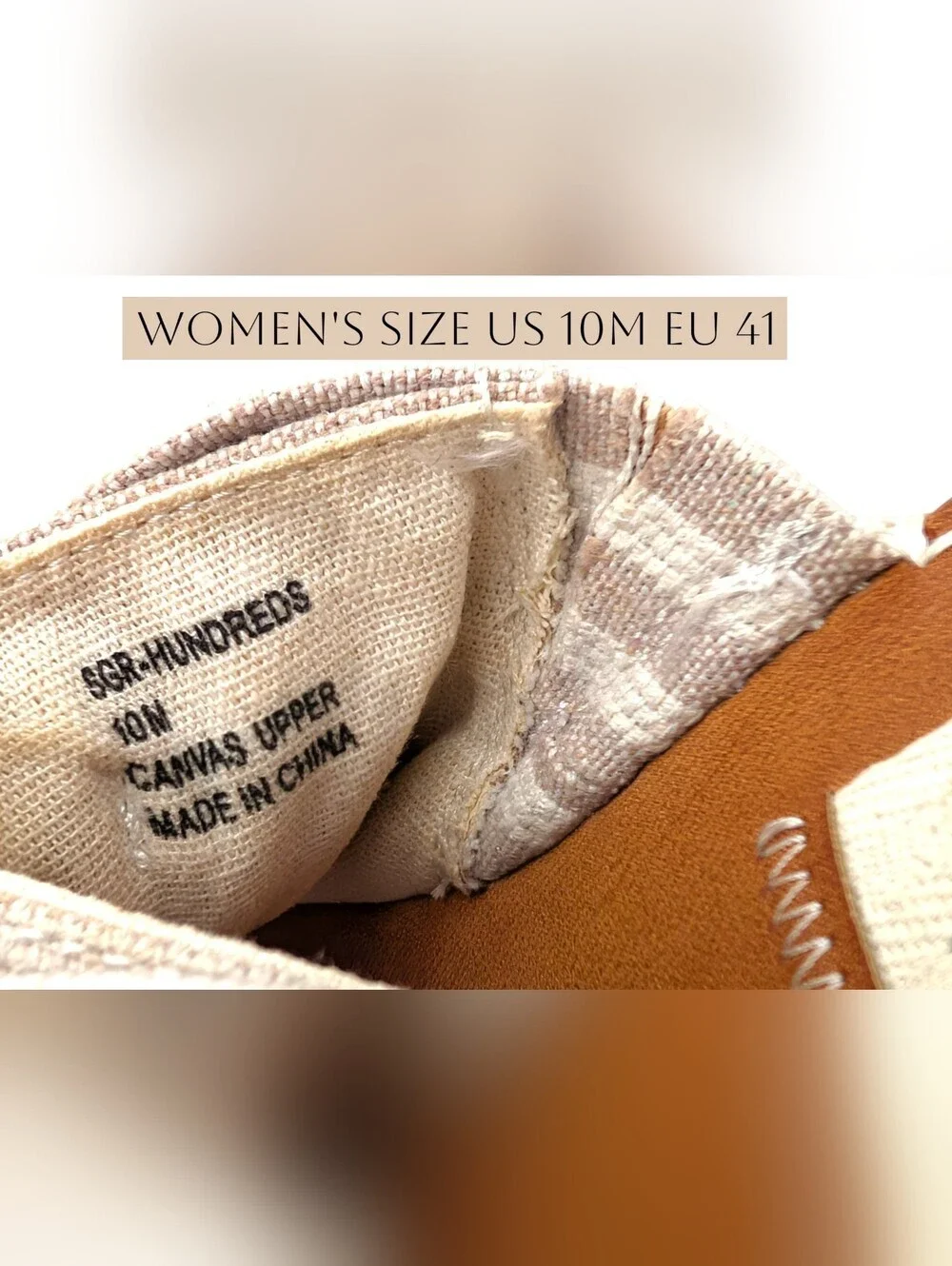 Sugar Hundreds Sz 10M Cream/Tan Canvas Knotted Bow Espadrille Wedge Mule